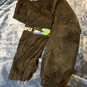 Black STAPLE track pants mens